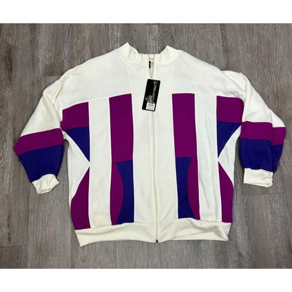 Pyke Limited Full Zip Long Sleeve Sweatshirt Vtg 90's Women's XL NWT Jacket - Picture 1 of 7